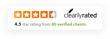 ClearlyRated - 4.5 star rating from 80 verified clients