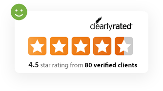 ClearlyRated - 4.5 star rating from 80 verified clients